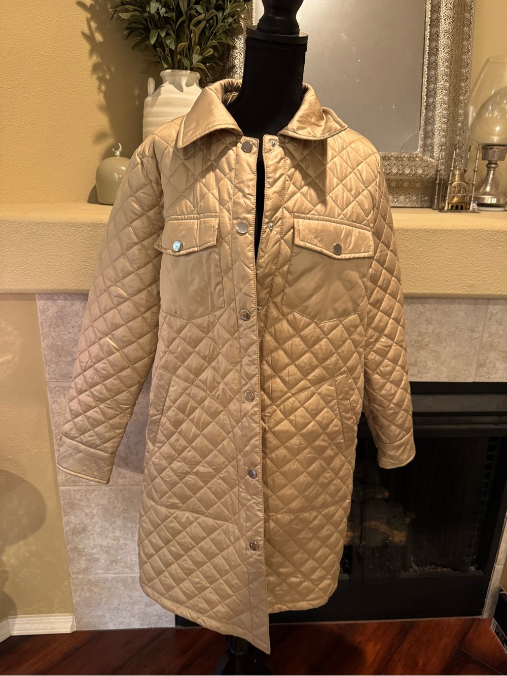 Treasure & Bond Long Quilted Jacket – Medium